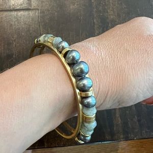 Stella & Dot, cuff bracket with grey toned beads surround. Stunning piece.
